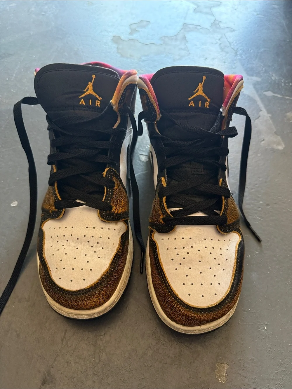 Jordan Kids Sneakers White Black Gold